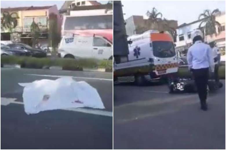27 Y.O MOTORCYCLIST GOT RAN OVER BY TRUCK AT UPPER THOMSON ROAD  (VIDEO)