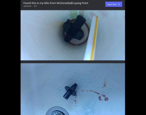 “FOUND THIS IN MY MCDONALD’S ICE MILO” @LOYANGPOINT WTF?