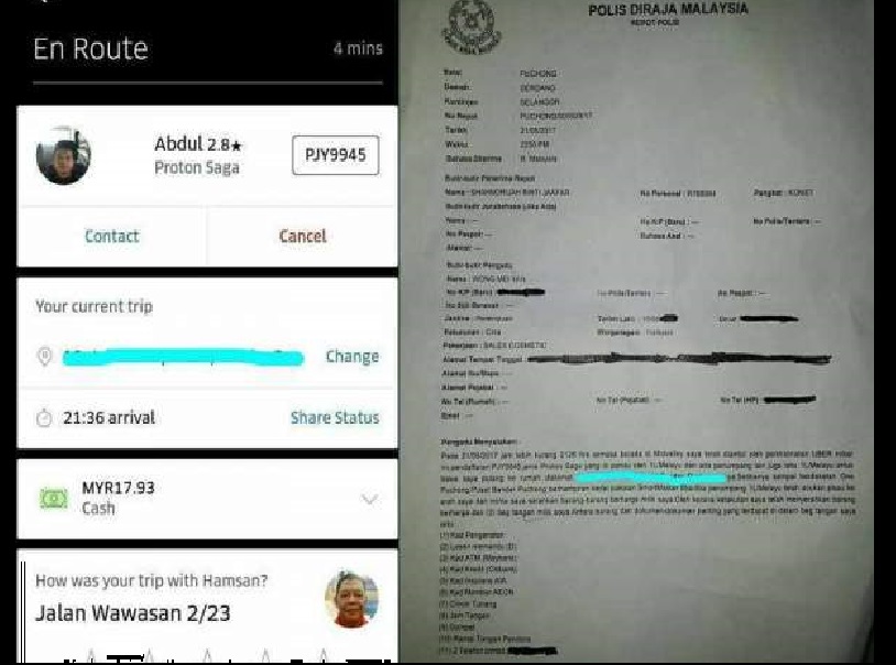 BEWARE!! MALAYSIAN UBER ROBBED PREGNANT WOMAN WITH KNIFE!!!