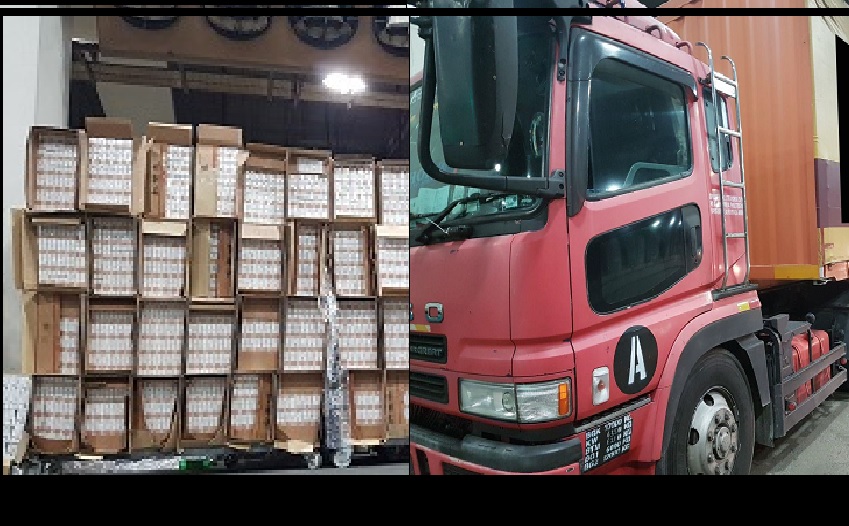 9,000 CARTONS OF CIGARETTES HIDDEN IN TRUCK. DECLARED AS BREAD. FOILED BY ICA