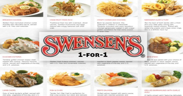 SWENSEN’S HAVING 1 FOR 1 MAINS AT ALL OUTLET FROM 19-25/6: DON”T SAY BO JIO!