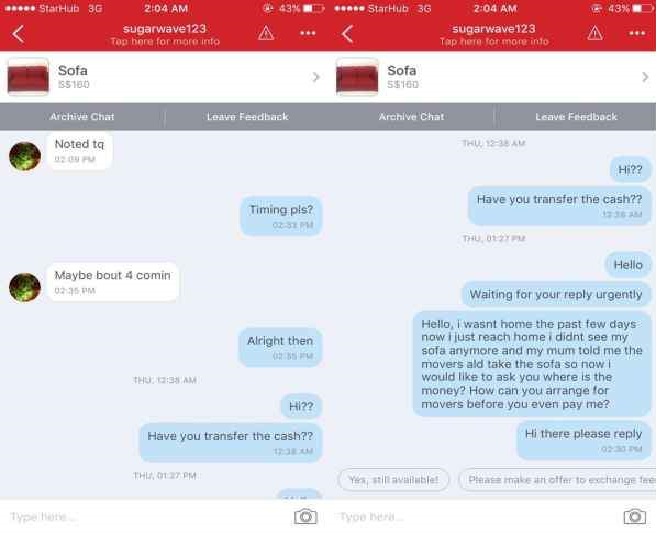 BEWARE OF CAROUSEL CHEAT REFUSED TO MAKE PAYMENT AFTER COLLECTING ITEM!