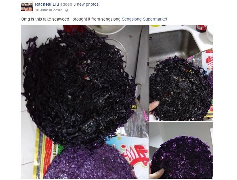 WOMAN THINK SHE BOUGHT FAKE PURPLE SEAWEED FROM SHENG SIONG SUPERMARKET