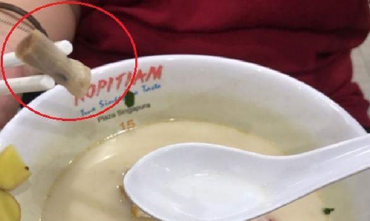 BEWARE!! MAN FOUNDS CIG BUTTS IN FISH SOUP AT PLAZA SING FOOD COURT