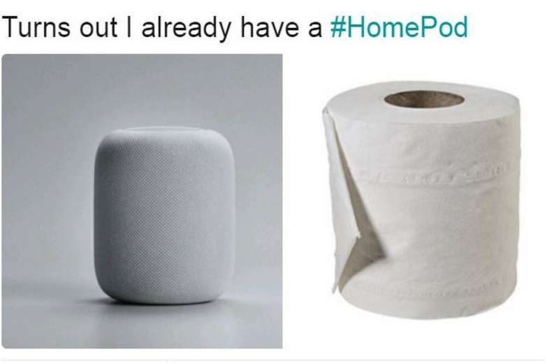 APPLES NEW PRODUCT HOMEPOD TO FIGHT AMAZON ECHO.  LOOKS LIKE TOILET PAPER….