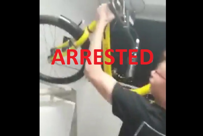 13-YEAR-OLD BOY ARRESTED AFTER THROWING BICYCLE DOWN HDB