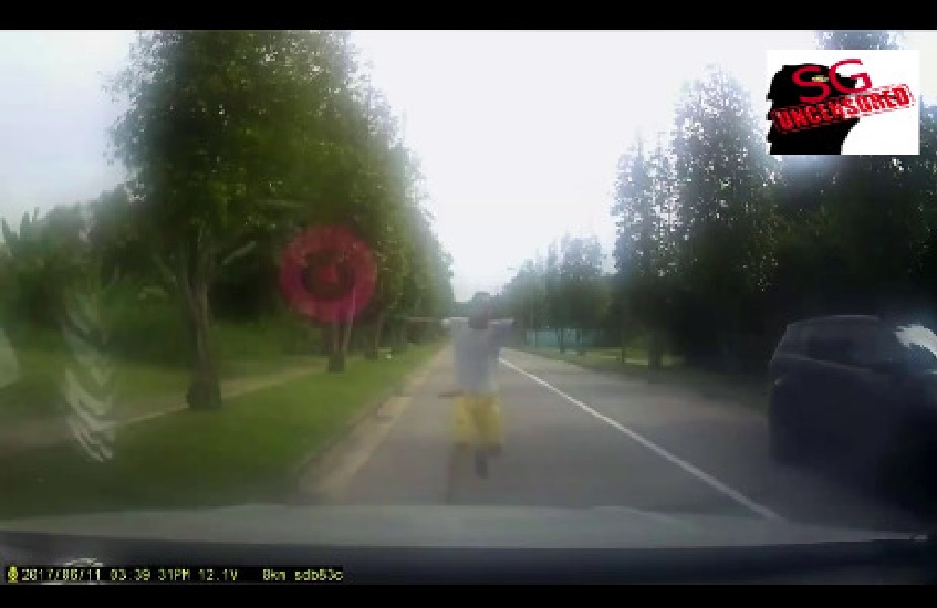 GUY JUMP IN FRONT OF CAR @ FARMWAY 2. TO GET COMPENSATION?