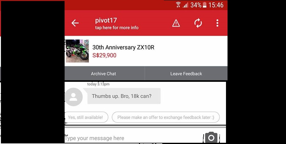 NETIZEN TRYING TO SELL MOTORBIKE ON CAROUSELL GETS LOW BALL OFFER INSTEAD!! WHY LIDDAT??