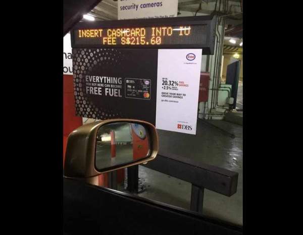 SUNTEC PARKING CHARGED $215.60. INSIST PAYMENT DESPITE HAVING ERRORS