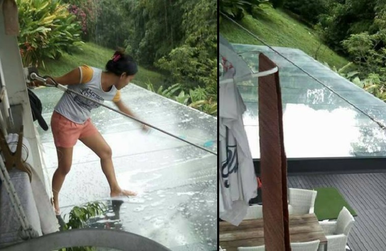ANOTHER EMPLOYER TELLING MAID TO CLEAN AT DANGEROUS LOCATION