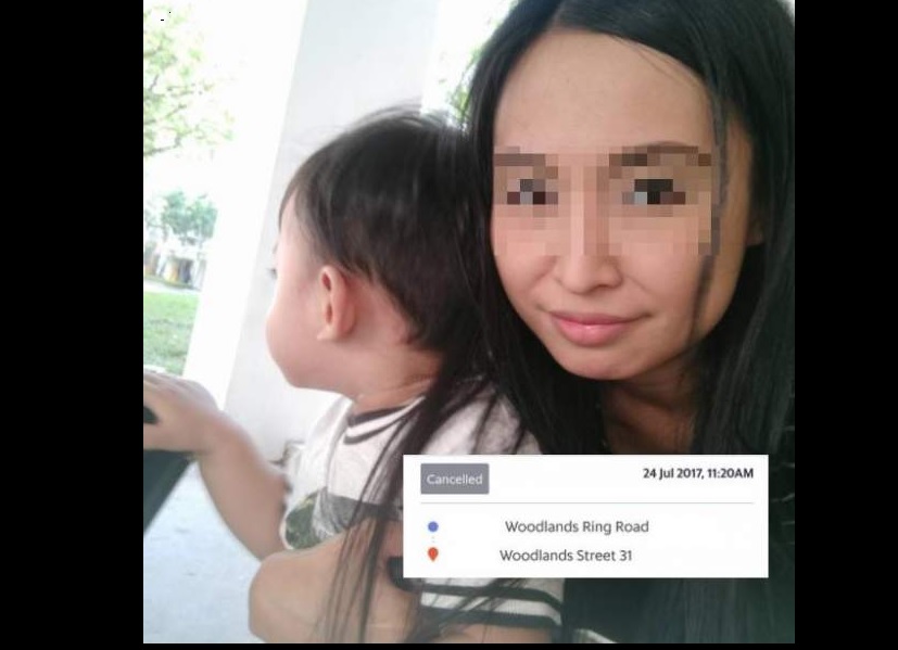 WOMAN BRING SICK CHILD TO DOCTOR. RUDE GRAB DRIVER CANCELLED THE BOOKING