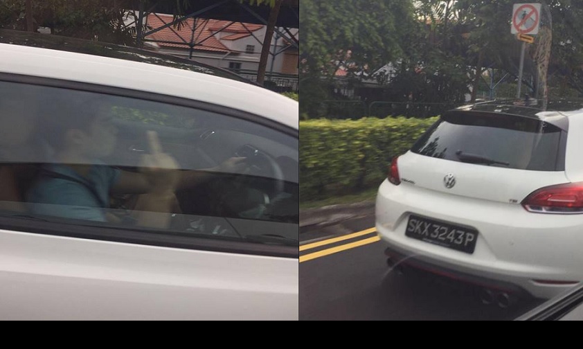 OVERTAKING CAR NO GIVE SIGNAL. ONLY SIGNAL HE GAVE WAS THE MIDDLE FINGER