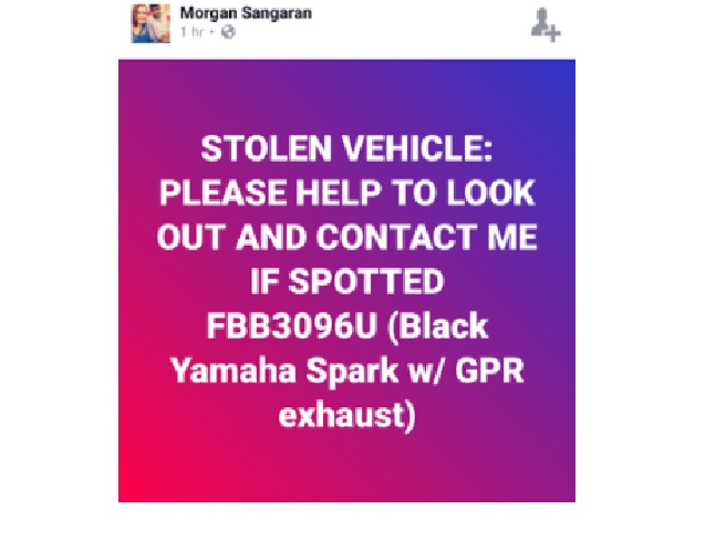 APPEALING FOR WITNESS: VEHICLE STOLEN!!
