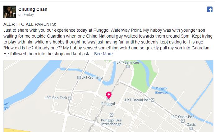NETIZEN SHARES: PRC MAN STALKING HER YOUNG SON @ PUNGGOL WATERWAY POINT