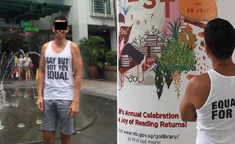 SG MAN GETS COMPLAINS BY GYM GOERS BECAUSE OF THE WORDSING IN HIS TOP!