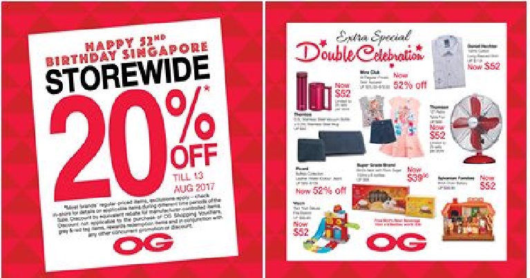 SHOP TILL YOU DROP! 20% OFF STOREWIDE FOR OG SINGAPORE TILL 13 AUG!