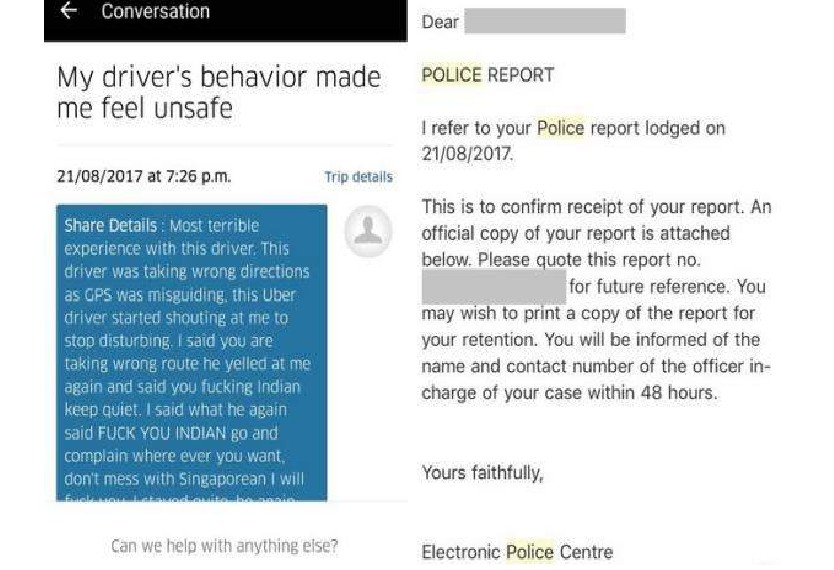 RACIST UBER DRIVER SHOUTED AT ME. UBER DID NOT TAKE ANY ACTION