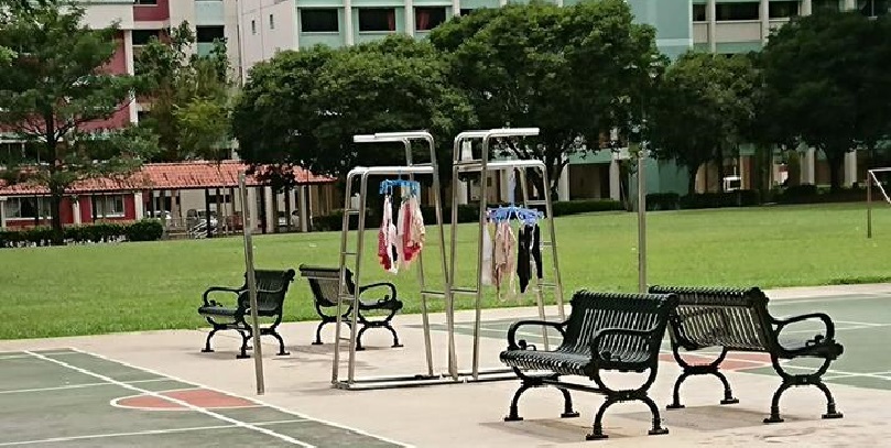 RESIDENT HANGING THEIR CLOTHES OVER IN THE BADMINTON COURT! ACCEPTABLE?