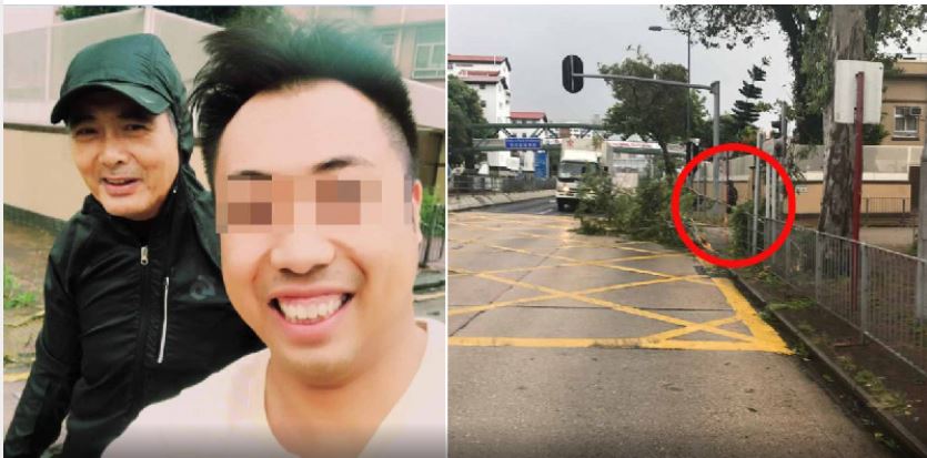 CHOW YUN FATT SPOTTED BY NETIZEN HELPING TO CLEAR THE STREETS AFTER TYPCOON HATO