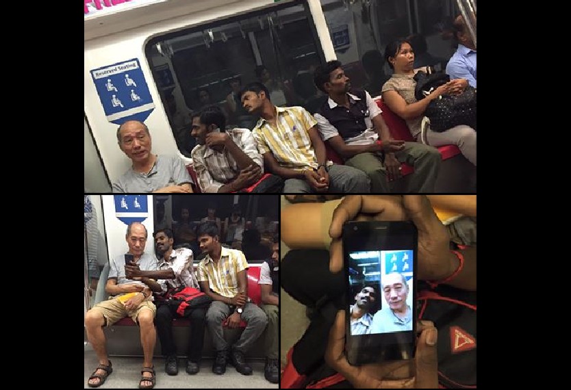 HEARTWARMING LOCAL TELL FOREIGN WORKER TO SIT IN MRT AND THANK HIM FOR BUILDING HOMES IN SG.