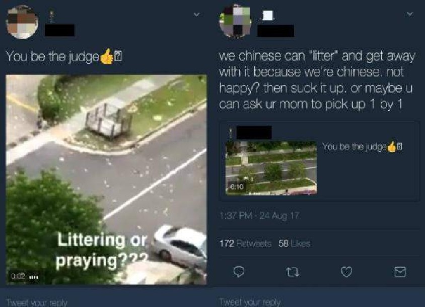 NETIZEN COMPARES LITTERING AND PRAYING IN 7TH MONTH