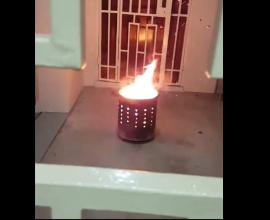 WOODLAND NEIGHBOUR BURN JOSS PAPER INFRONT OF MY DOOR!