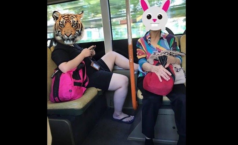 TAKE EXTRA SEAT STILL DARE TO DISPLAY HUGE LEG LIKE THAT! YOUR HOUSE AH?