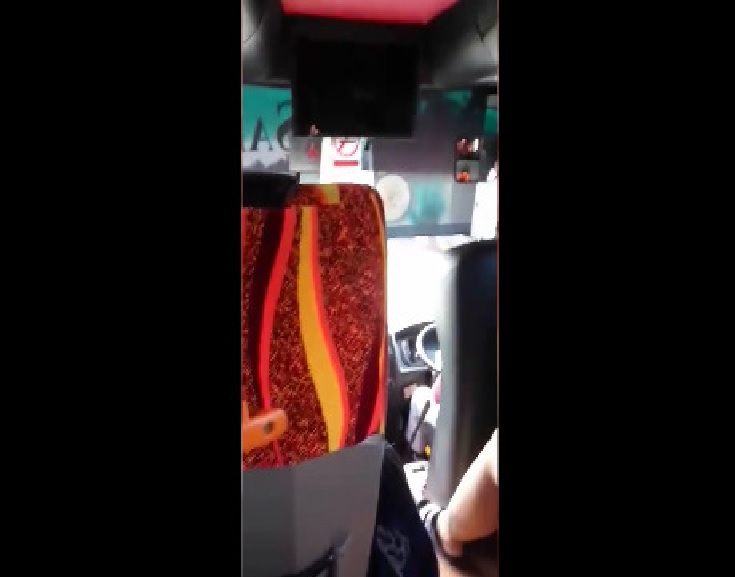 BUS DRIVER CAUGHT TEXTING WHILE DRIVING (VIDEO)