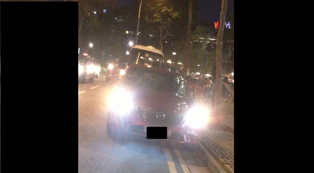 DRIVER CHALLENGED ME TO CALL LTA AFTER I TOLD HIM HE SHOULDN”T BE PARKING ON DOUBLE YELLOW LINE!