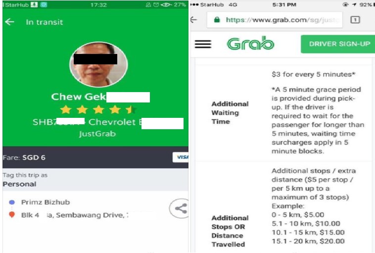 NETIZEN CLAIMS GRAB DRIVER IMPOSE $5 SURCHARGE ON THEM AFTER HE COULDN”T LOCATE THEM!