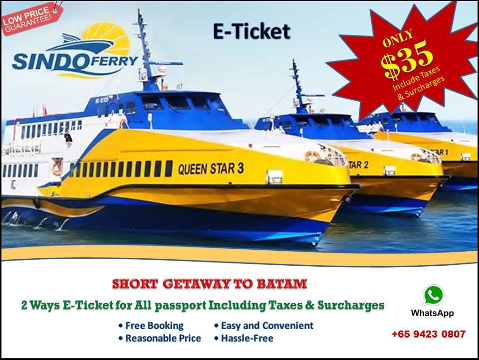BATAM 2 WAY E-TICKET GOING AT $35 INCLUDE TAXES & SURCHARGES!!