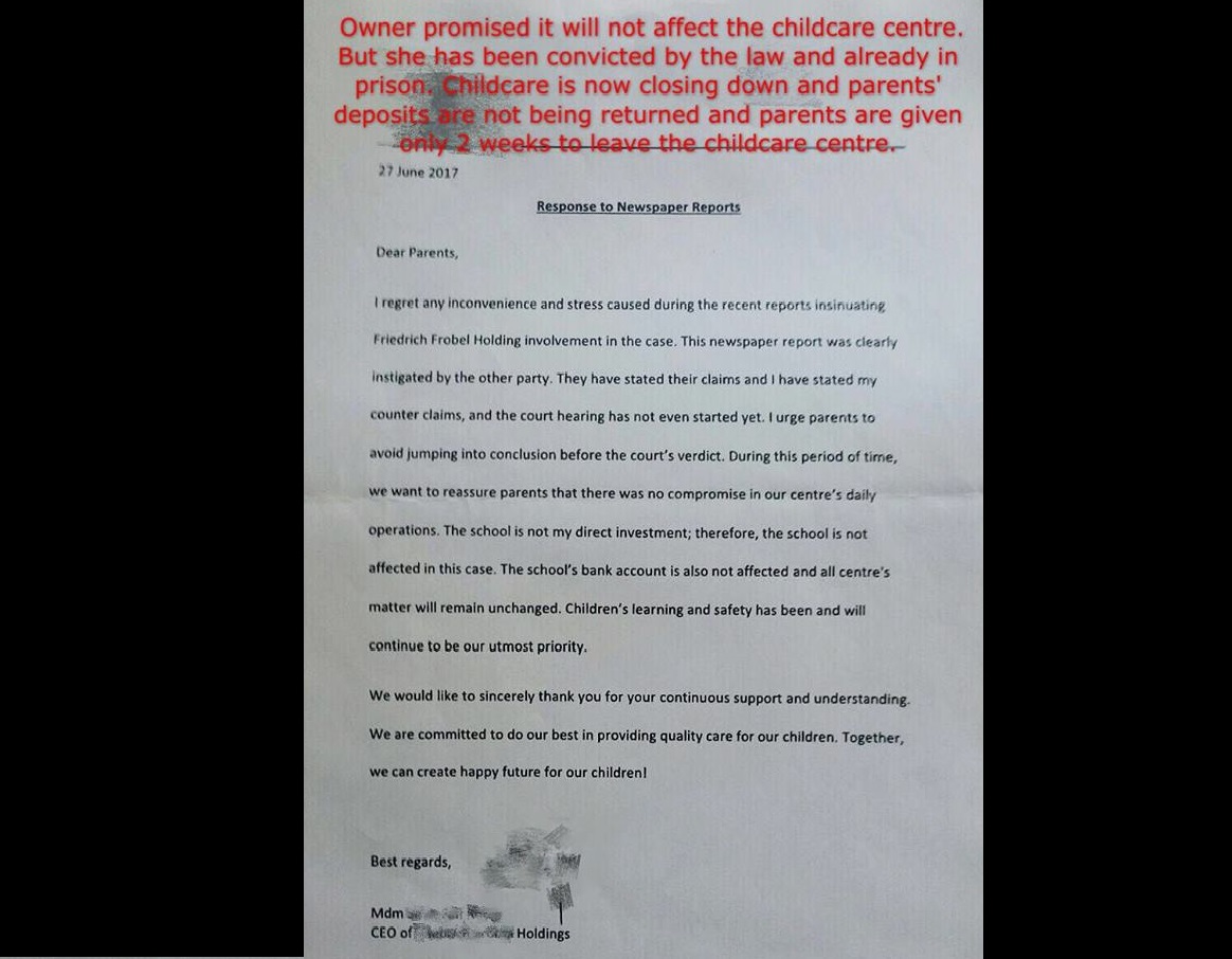 CHILDCARE CENTER OWNER WAS INVOLVED IN FRAUD CASE! SINGLE MOM UNABLE TO GET DEPOSIT BACK!
