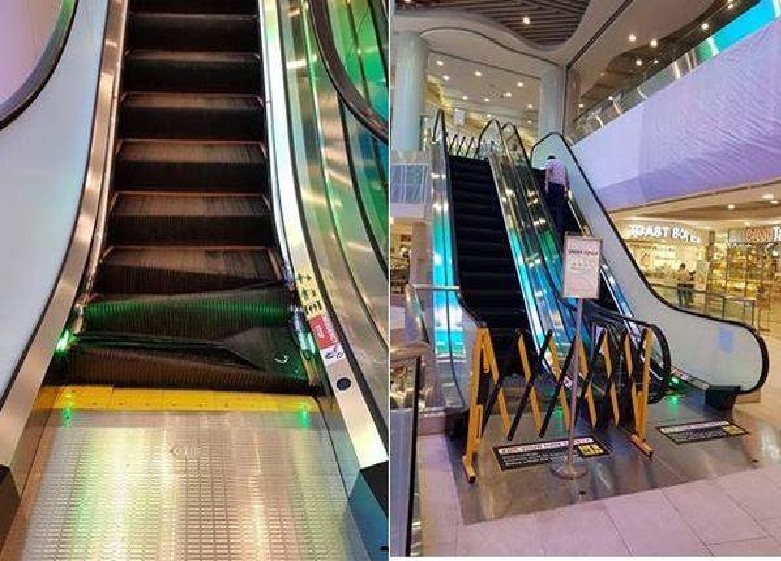 MAID NARROW ESCAPE FROM ESCALATOR AT ORCHARD