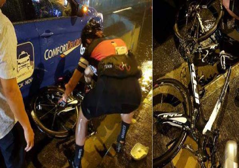 CAR AT YISHUN RAN OVER BIKE AND SPED OFF