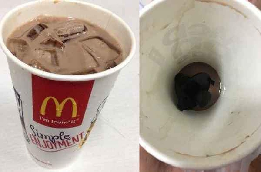 MCDONALD AT RIVERVALE PLAZA ICE MILO SERVED WITH A PIECE OF CR*AP