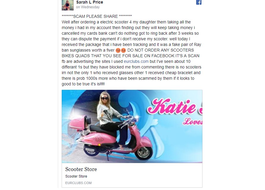 SCAM ALERT. BANK ACCOUNT SUCK DRY AFTER BUYING E-SCOOTER ONLINE