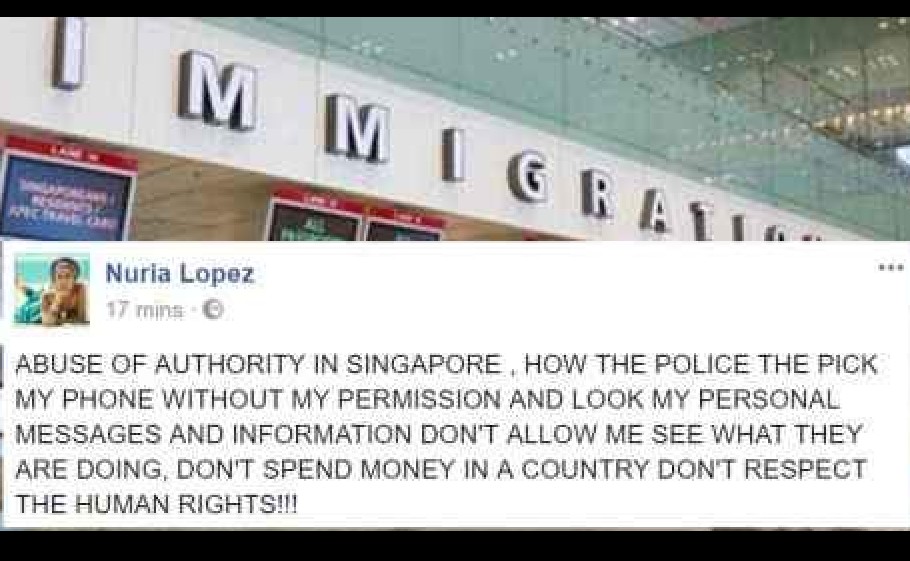 TOURIST ACCUSES SG IMMIGRATION ABUSE OF AUTHORITY. SHE GOT DEPORTED TO MANILA