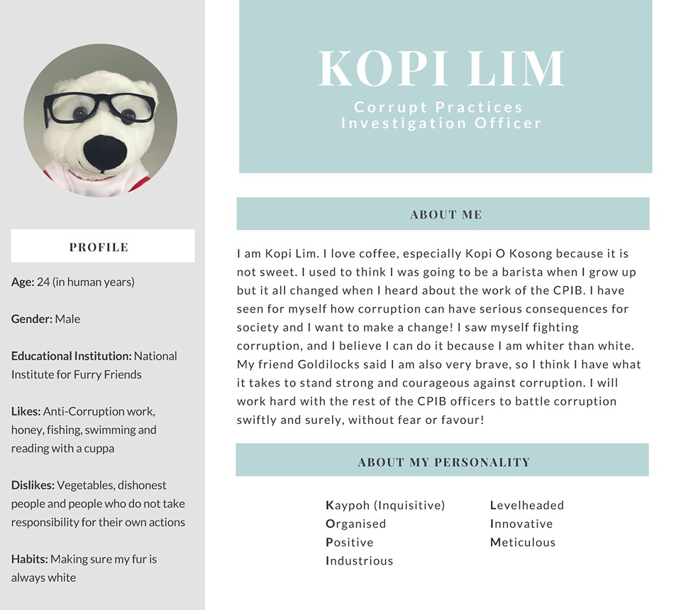 NEW “INVESTIGATION OFFICER” @ CPIB CALL KOPI LIM! LOL?!