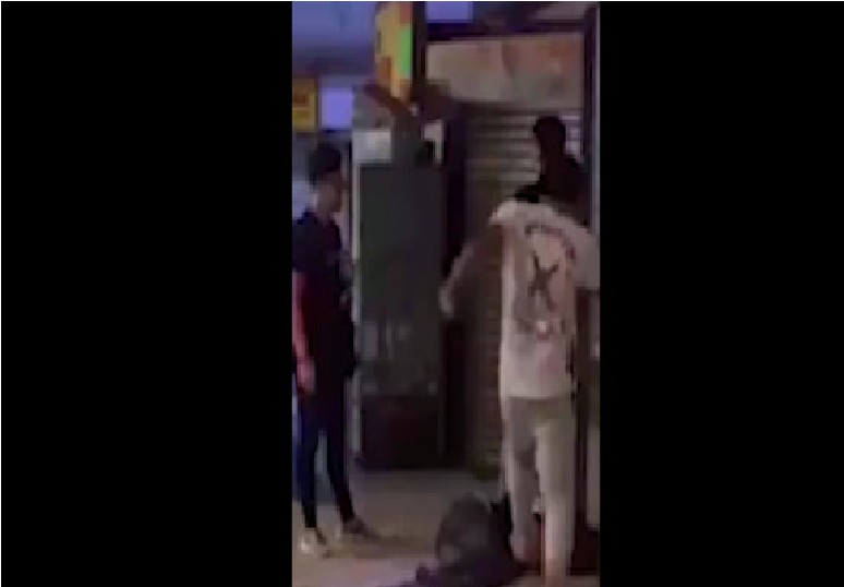 GANGSTERS AT GOLDEN BEAT UP GUY TILL ON THE FLOOR (VIDEO)