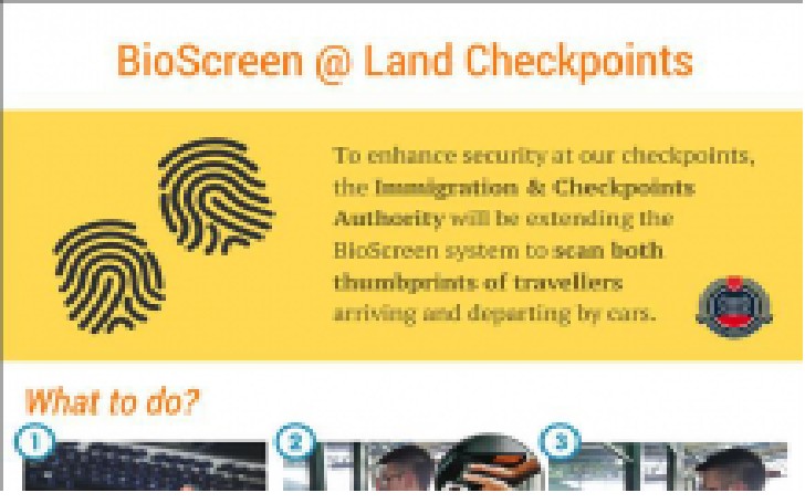 Progressive Expansion of BioScreen for Car Travellers Trial at Land Checkpoints: ICA
