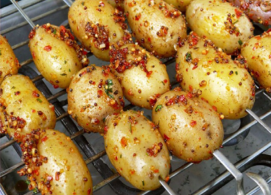 LANTERN FESTIVAL BECOMES BBQ. CHILDREN BBQ POTATOES