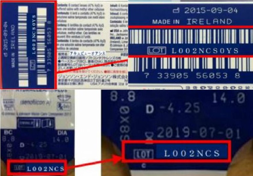TAKE NOTE! ALMOST 1000 BOXES OF ACUVUE CONTACT LENSES RECALLED!