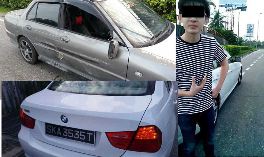 SG BMW GO MALAYSIA HIT AND RUN. TOLD GUY “TRUST ME I WILL PAY BACK”