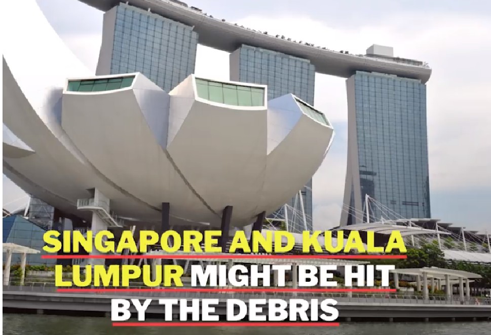 CHINA SPACE STATION CRASHING. SG & KL IN RISK OF GETTING HIT BY DEBRIS (VIDEO)