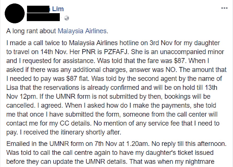 BAD EXPERIENCE WITH M’SIA AIRLINES “charge me extra for some non existence fee?”