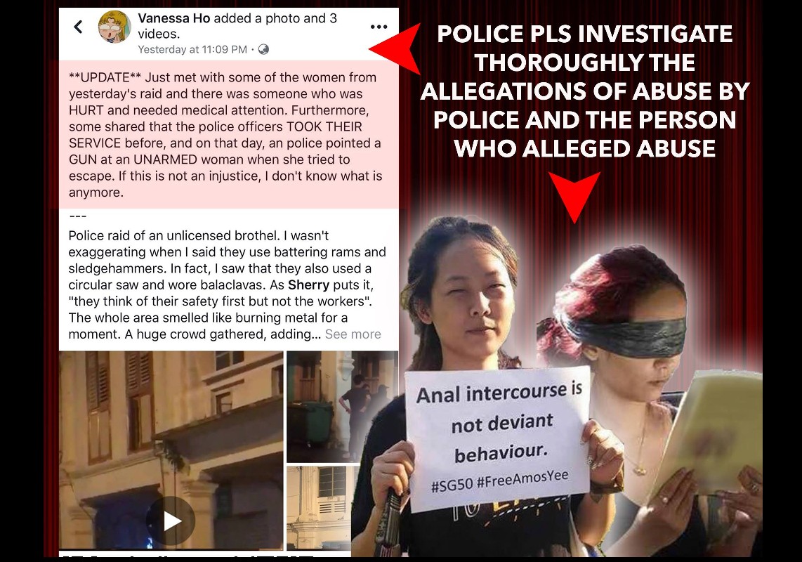 WOMAN MADE CLAIMS AGAINST THE POLICE OF A RECENT RAID AT A BROTHEL