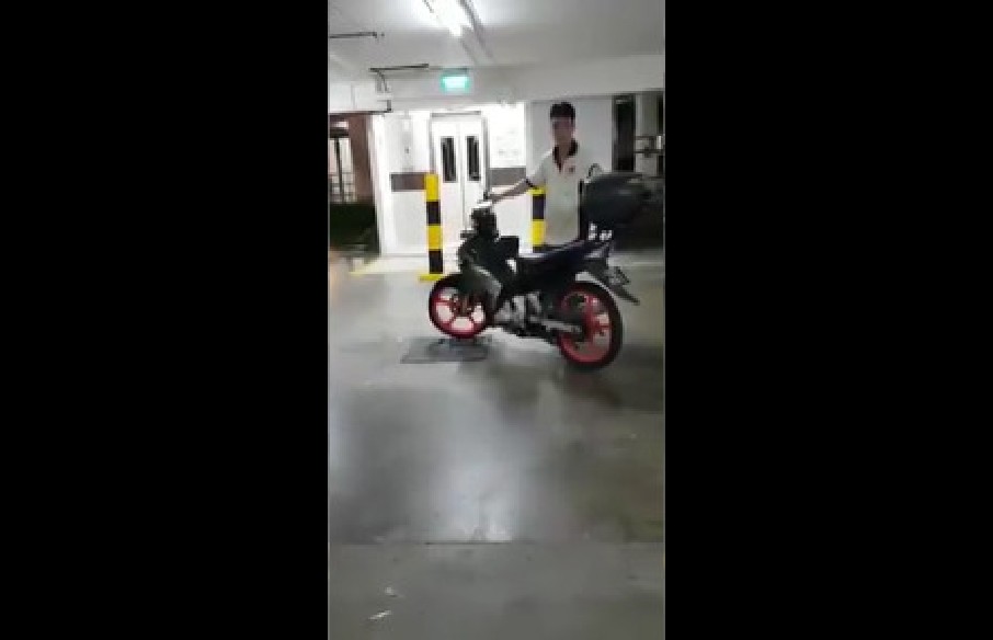 DRUNK PRC AT MULTI STOREY CARPARK DAMAGING MOTORBIKES!! (VIDEO)
