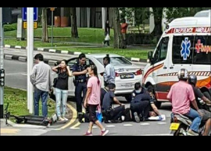 16 YEAR OLD E-SCOOTER RIDER INJURED AT WOODLANDS. 2ND INCIDENT OF THE DAY!