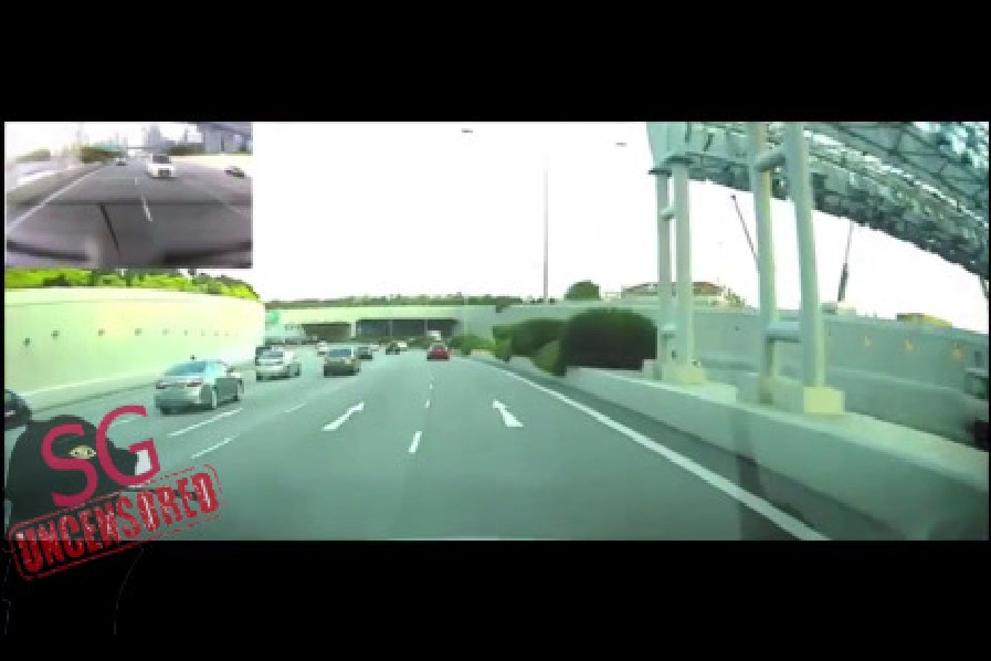 CAR DANGEROUSLY SWAP LANES. NETIZEN SAID HE IS MENTALLY UNSOUND (VIDEO)