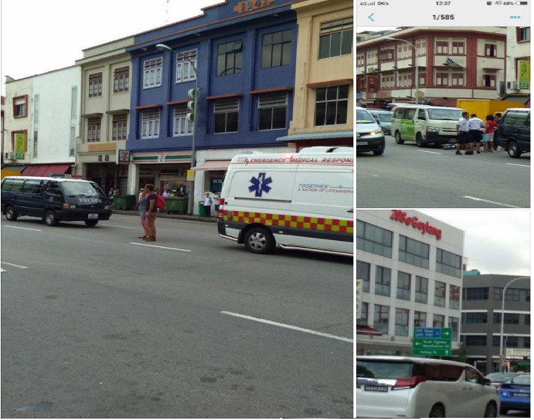 ACCIDENT INVOLVING AN E-BIKE NEARBY GEYLANG AREA! RIDE SAFE OBEY THE TRAFFIC RULES!